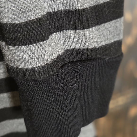 Juicy Couture Black and Gray Striped Long Sleeve Dress - Picture 5 of 7